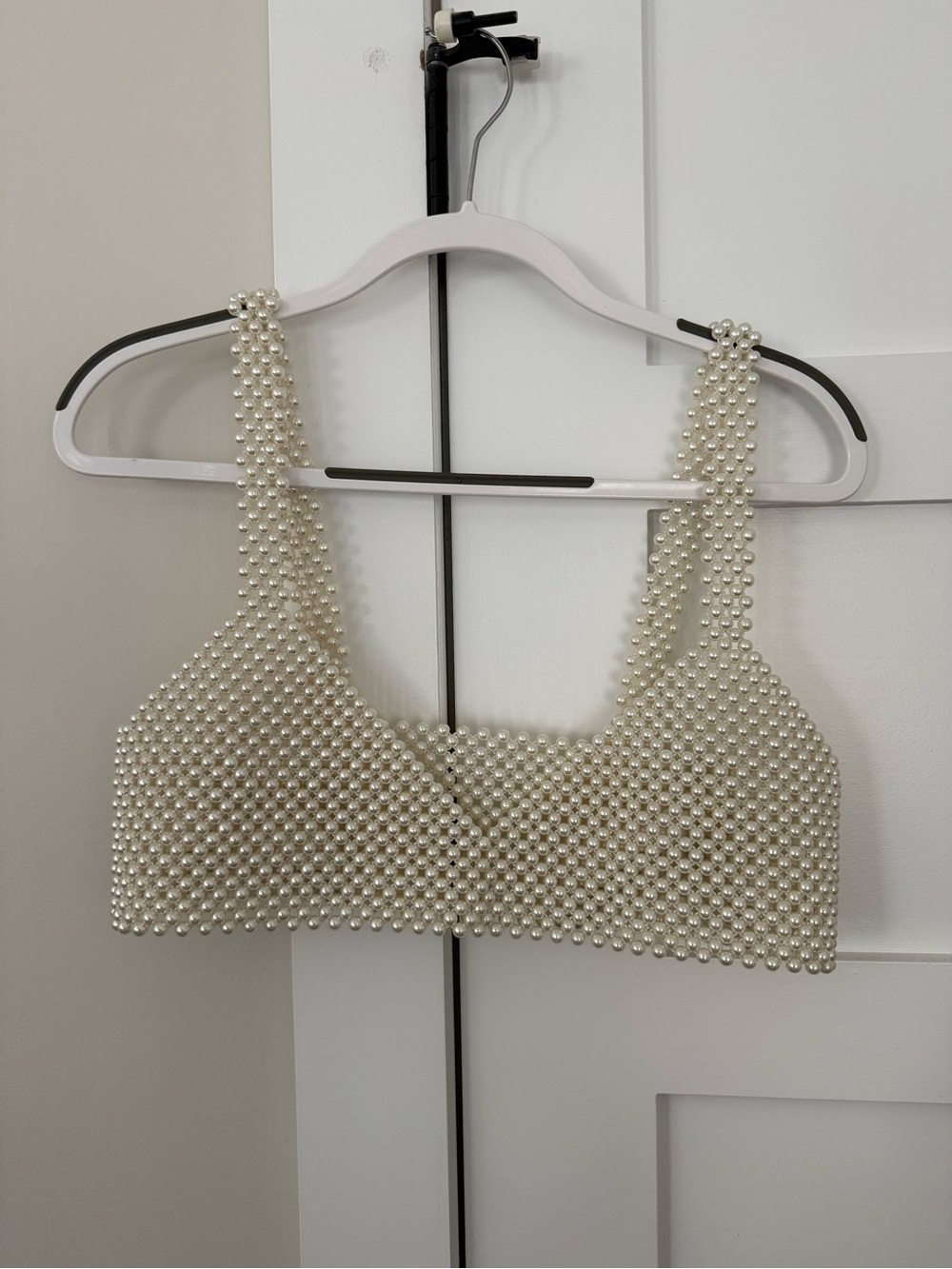 Showpo Pearl Embellished Crop Top - Ivory